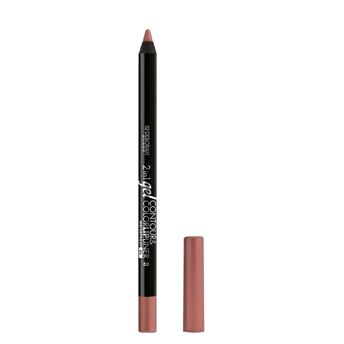 Deborah 2in1 Gel Contour&Color Lipliner Wateproof 02 Nude Brown