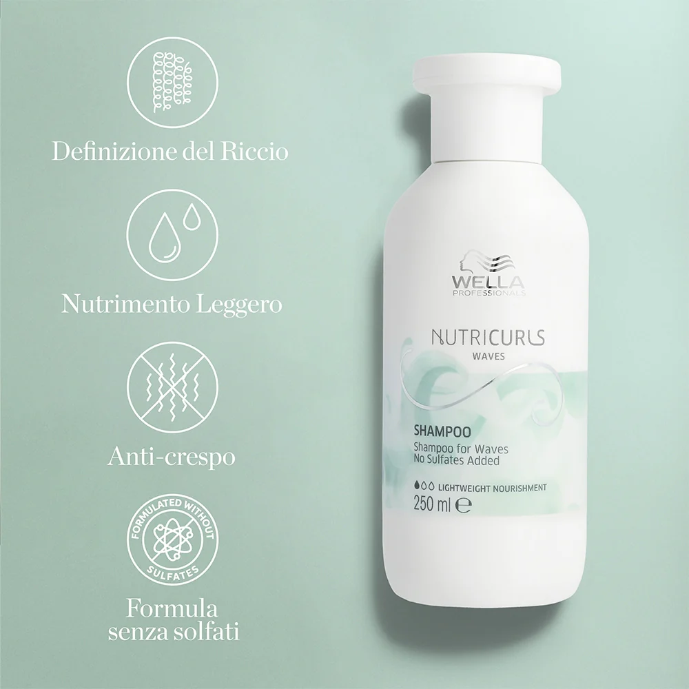 Wella Professionals Nutricurls Shampoo For Waves 250 ml - Image 2