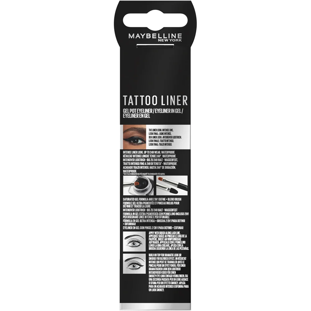 Maybelline New York Tatto Liner Gel Pot 2in1 Blackest Black - Image 2